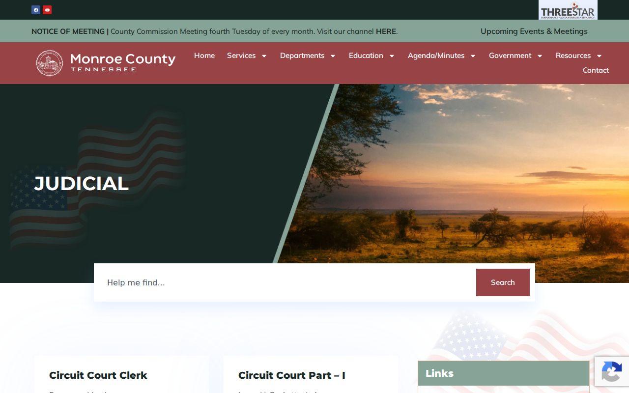 Monroe County warrant records: county judicial directory for court routing